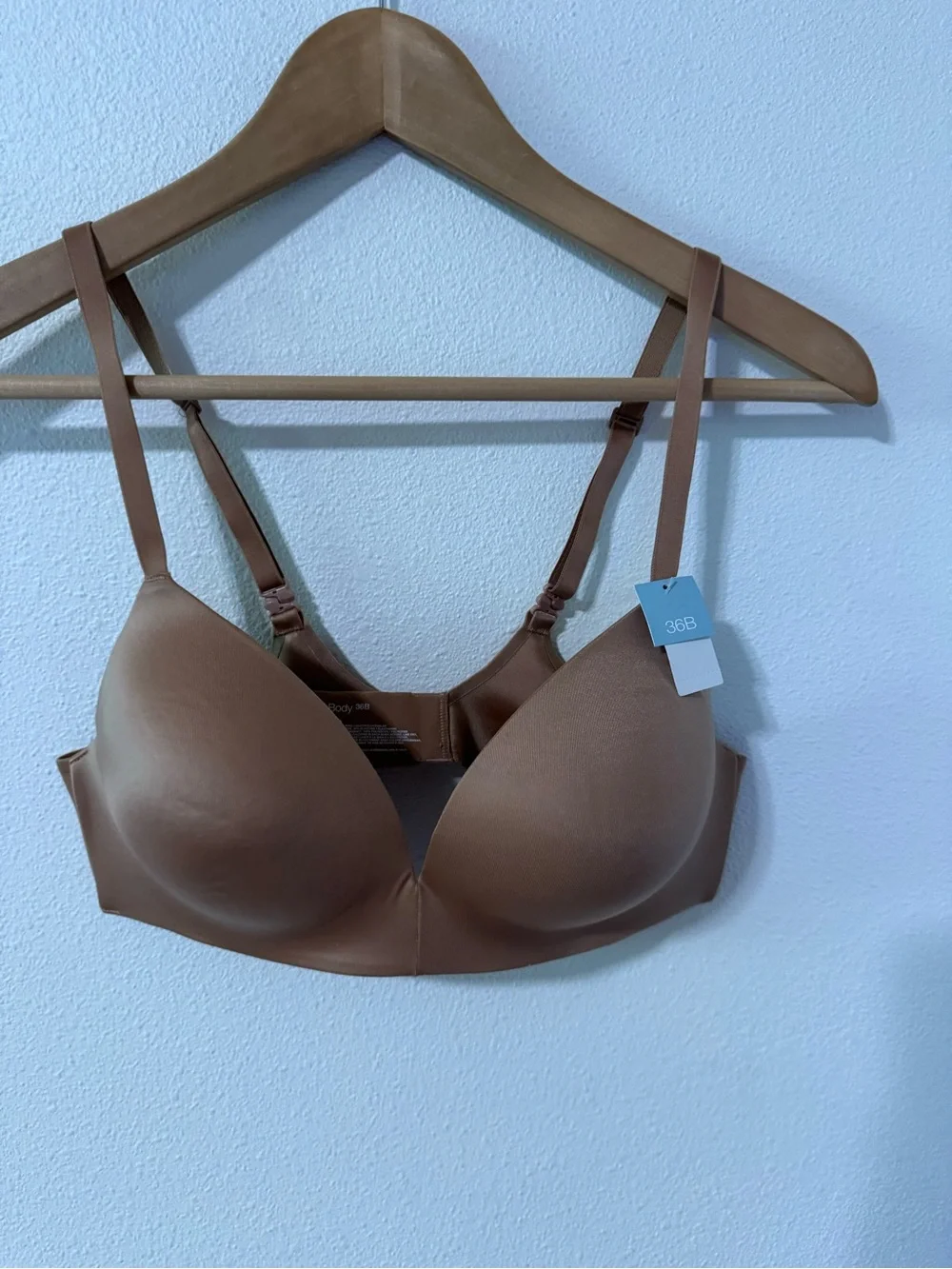 GAP Everyday Smooth Wireless Bra Cognac Lightly Lined Convertible NWT-36B